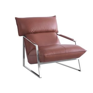 Poltrona Individual de Couro Moderna e Confortável para Sala de Estar - Mobiliário para Casa - Product Image 1