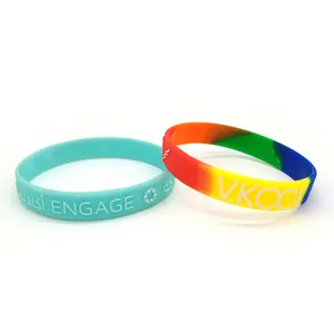 Bracelet réfléchissant de conception personnalisée en usine, bracelets de sport en silicone et caoutchouc avec logo personnalisé coloré