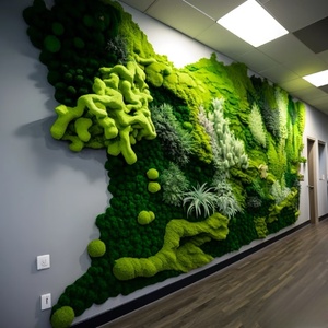 Venta al por mayor flores preservadas plantas musgo Real Natural pared arte verde estabilizado diseño moderno tamaño personalizado cumpleaños pared - Product Image 4