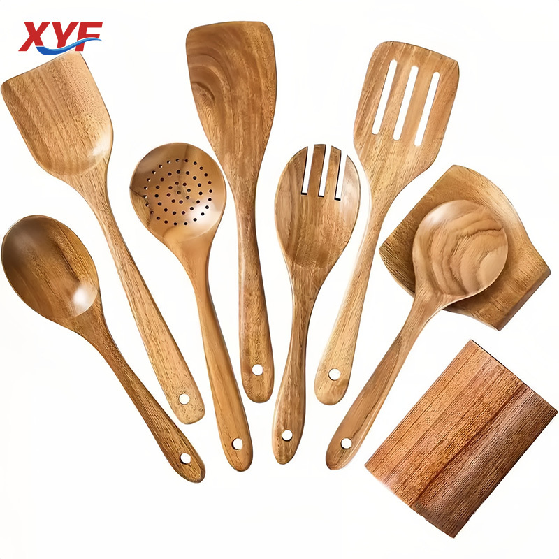 Acacia Wood Long-Handled Kitchen Utensils Set with Anti-Scalding Non-Stick Pan Spoon Fork Spatula Cooking Set · image 2