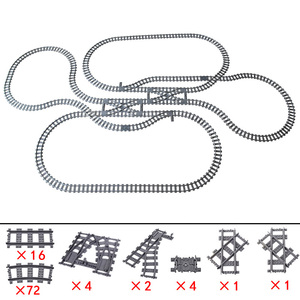 Blocchi da Costruzione per Assemblare Piccole Particelle, <span class=keywords><strong>Treno</strong></span> Urbano, Binari Fai-da-Te, Binario Dritto per Tende, Binario Incrociato a Due Vie, Giocattolo Modellabile - Product Image 5