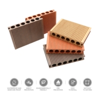 Plancher en composite bois-plastique imperméable, anti-UV, durable, facile à installer, pour extérieur, lames de terrasse WPC, grain de bois 3D, terrasse en PE