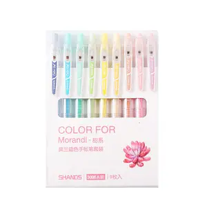 Bán Sỉ Morandi 9 Màu Gel Ink Pen Highlighter Pen Set Cho Tay Tài Khoản