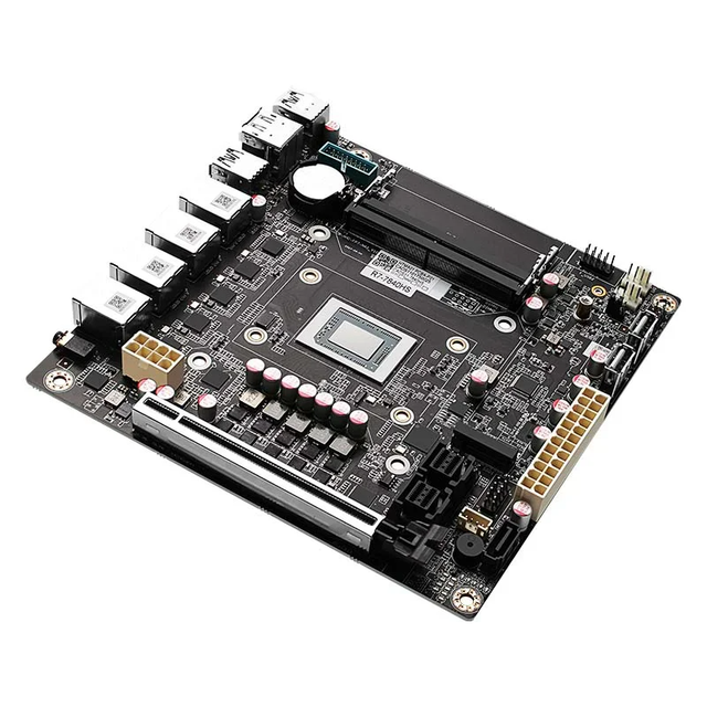 9-Bay NAS Motherboard AMD Ry-zen 7 8845HS USB4 4xi226-V 2.5G LAN 9xSATA3.0 2xM.2 NVMe PCIEX16 2xDDR5 Mini ITX Firewall Mainboard