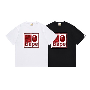 T-shirt décontracté pour homme BAPEES, coupe régulière, col rond, motif imprimé par transfert thermique, 100 % coton, tissu tricoté respirant, vente en gros - Product Image 2