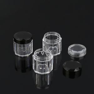 Nuevo Diseño Octagonal Transparente, Envase de Plástico PS de 10g para Crema de Uñas, Sombra de Ojos, Cuidado de la Piel y Maquillaje, con <span class=keywords><strong>Tapa</strong></span> de Rosca Negra Transparente - Product Image 5