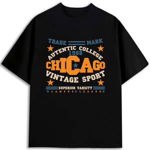 Camiseta Deportiva Vintage de Chicago para Hombre, 100% Algodón, Cuello Redondo, Corte Clásico, Estilo Universitario de 1988, Hecho en EE. UU., Modelo MBT-239688002 - Product Image 1