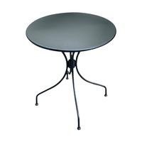 Table d'extérieur carrée, couleur blanc/noir/champagne, modèle S60, café, salle à manger décontractée, mobilier d'extérieur en fer forgé