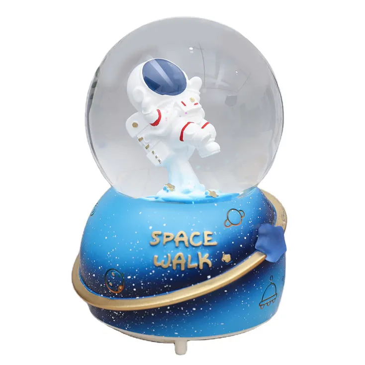 Souvenir figur manusia luar angkasa kerajinan Resin kustom ide hadiah liburan Snowglobe luar angkasa