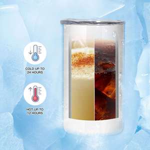 Gobelet droit de 12 oz pour sublimation, en acier inoxydable 304, à double paroi, isolé sous vide, avec paille, portable pour les voyages et l'extérieur - Product Image 4
