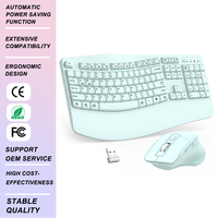 Combo clavier et souris sans fil 2.4G USB, 104 touches, ultra fin, multimédia, anti-ghosting, étanche, pour ordinateur portable et de bureau