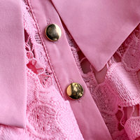 Robe élégante pour femmes WIWT, robe en dentelle rose, coupe évasée, col à nœud, manches courtes, ceinture, robe midi décontractée pour tous les jours, robe de soirée, robes décontractées