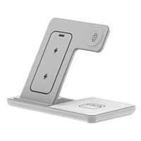 Nuevo Cargador Inalámbrico Vertical 3 en 1, Estación de Carga Multifuncional de Escritorio para Teléfonos y Auriculares; Diseño de Succión Magnética