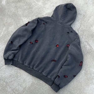 Vintage Cotton Heavyweight Screen Print <b>Hoodie</b> Distressed Washed Zipper <b>Hoodie</b> Designer Reversible Plaid Oversized <b>Zip</b> <b>Up</b> <b>Hoodie</b> - Product Image 2