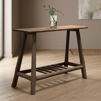 Tabouret rectangulaire de haute qualité en teck recyclé, design vintage simple, meubles Urang d'Indonésie