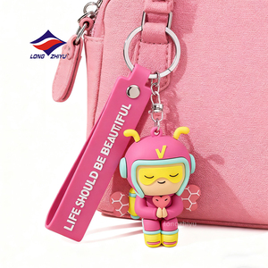 Longzhiyu, usine OEM depuis 20 ans, porte-clés <span class=keywords><strong>en</strong></span> caoutchouc PVC 3D personnalisé, porte-clés de personnage mignon, style de dessin animé créatif, porte-clés cadeau - Product Image 2