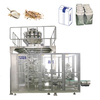 Machine d'emballage automatique à grande vitesse pour sacs à fond plat, avec étiqueteuse supérieure, pour aliments et céréales, directement de l'usine