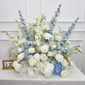 DKB fabrika toptan düğün koridor için çiçek düzenleme yapay beyaz ve beyaz koridor çiçek koşucu giriş dekorasyon - Product Image 1