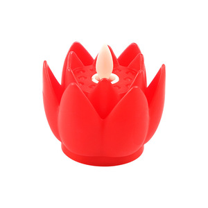 Lumière de bougie LED en forme de fleur de lotus artificielle, alimentée par piles, effet flamme 3D, pour la prière, le temple, la décoration de la maison - Product Image 3