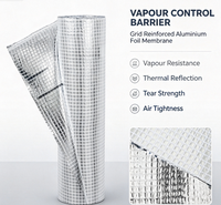 Membrane d'isolation thermique en aluminium laminé avec PE, renforcée avec une maille en PE, matériau d'isolation en mousse enduite