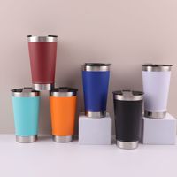 Gobelet à bière isotherme sous vide en acier inoxydable 304 de 20 oz avec isolation longue durée, ouvre-bouteille intégré, pour voiture, à boire directement, personnalisable avec logo