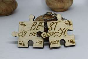 Porte-clés en bois gravure Logo formes artisanales en bois pour la décoration porte-clés en bois - Product Image 2