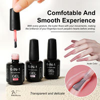 Gel de construction dur à marque privée, 6 couleurs, 15 ml, gel de nivellement pour extension d'ongles pour salon, studio de nail art et manucure professionnelle
