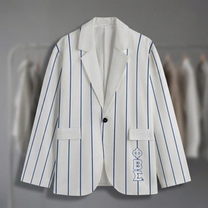 Traje de Negocios Personalizado Phi Beta Sigma para Hombre, Transpirable, de Lana/Poliéster, con Rayas Azules, para Uso Formal en Oficina, Estilo Americano - Product Image 3