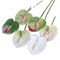 Bunga Anthurium Sutra Buatan Real Touch - Tahan UV Ramah Lingkungan Dekorasi Buatan Tangan untuk Pernikahan Paskah Natal