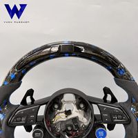 Volant de course en fibre de carbone forgée et daim avec LED pour Audi B8 B9 A4 A5 S RS R8 TT 2009-2013 S3 S4 S5R S3 RS4 RS5 RS7