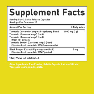 Hot Selling Turmeric Curcumin 180 Quick Release Capsules <b>Herbal</b> <b>Supplement</b> Non-GMO Joint Support - Product Image 2