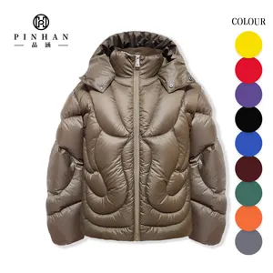 Winter White Duck Down Jacket Heavy Men's Puffer Jacket Plus Size Thick 100%Nylon Warm Quilted Bubble Padded Hood Coat For Men