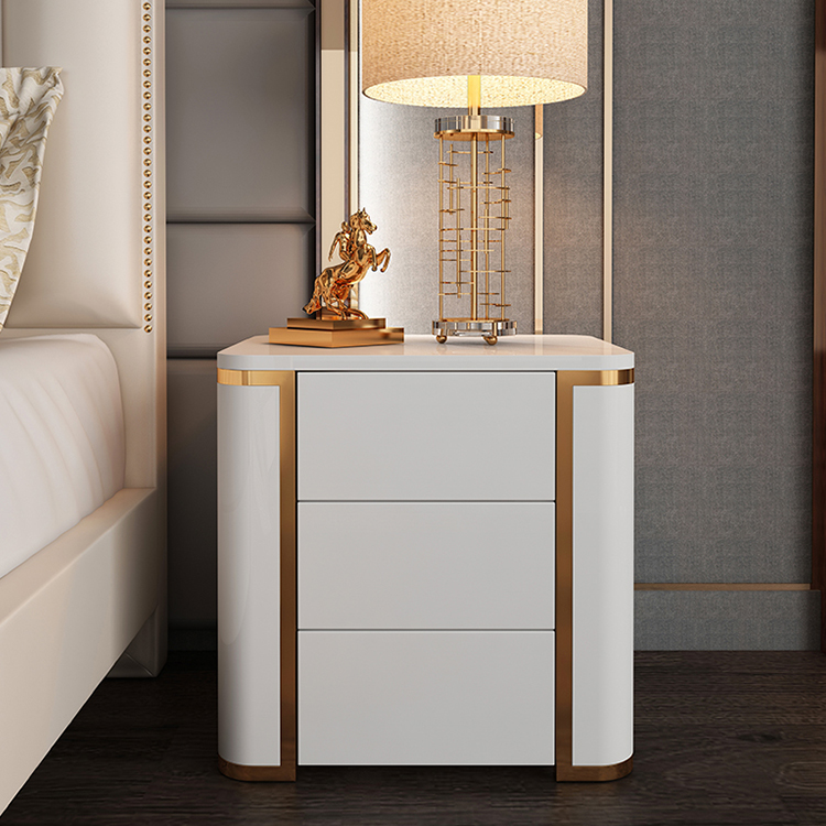 nightstands white gold