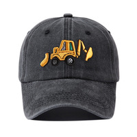 Verano al aire libre algodón niño niña bebé chico niño niños deporte sombrero excavadora dibujos animados bordado Snapback gorras lavado gorra de béisbol