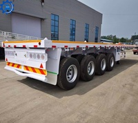 Semi Trailer Flatbed 4-Axle Baru 20 FT 40FT Chassis Kontainer Flat Bed Trailer Flatbed untuk Kontainer