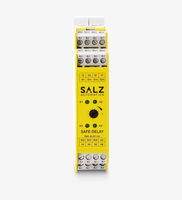 Relé de Parada de Emergencia Seguro SALZ Automation SA-SAFE-DL-01-00 2NO No Delimitado Del. Contactos 0.03-30s SIL3/Cat4/PLe 24V AC/DC de Fabricación Industrial