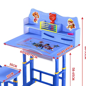 Bureau d'écriture pour <span class=keywords><strong>enfants</strong></span> à motif de dessin animé, bureau à domicile pour les élèves du primaire, ensemble de table et de chaise d'étude, vente chaude - Product Image 5