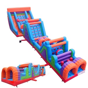 Khóa học vượt chướng ngại vật bơm hơi 20m chạy tương tác vui vẻ với trẻ em để chơi ngoài trời hoặc giải trí bên - Product Image 1