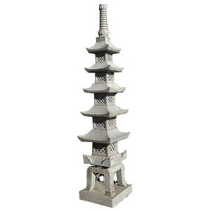 Japanse Stijl Tuin Buiten Ornament Natuurlijk Graniet Snijwerk Grote Pagode Lantaarn Go Ju No Tou Te Koop - Product Image 1
