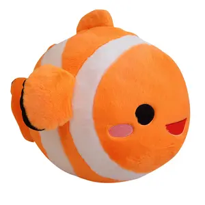 Mainan mewah boneka ikan badut lucu bulu kelinci baru boneka ikan tropis hadiah bantal ikan bantal sofa produsen grosir