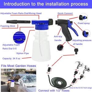 37pcs rửa xe chi tiết Kit làm sạch bộ dụng cụ với bọt súng phun xô khăn lốp Bàn Chải Rửa Mitt xe chăm sóc công cụ - Product Image 2