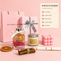 Coffret Cadeau Luxe Bougies Parfumées en Cire de Soja Naturelle et Diffuseur à Bâtonnets Artisanaux pour Spa à Domicile – Approvisionnement Direct Usine