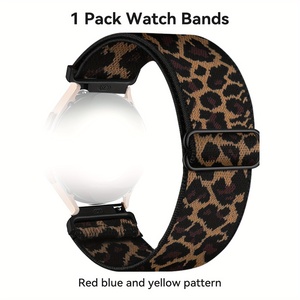 22mm Leoparden muster Galaxy Uhren armband Soft Stretchy Nylon Solo <span class=keywords><strong>Loop</strong></span> Band für SamSung Galaxy Watch 6/5/4/ Pro - Product Image 6
