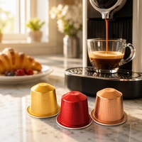Conteneur vide pour capsules de café en aluminium de 15 ml 5 g, de qualité alimentaire, écologique, avec couvercle en aluminium, impression de logo personnalisée, diverses options