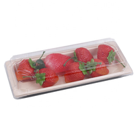 Barquette jetable biodégradable 100 % en fibre de canne à sucre (bagasse) pour gâteaux, sushis et plats à emporter avec couvercle