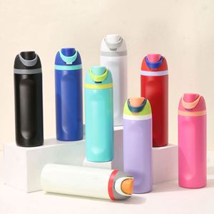 Botellas de Agua Deportivas de 16oz, 19oz, 24oz y 32oz con Tapas Abatibles, Acero Inoxidable 304, Doble Pared Aislada, Ecológicas, Unisex, para Viaje - Product Image 1