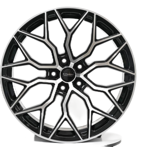 Jantes en alliage dynamique Kipardo 20x8.5 5x120 ET38mm à rayons en <span class=keywords><strong>Y</strong></span> fendus, finition noire usinée, pour BMW X3/X5/X6, berlines européennes et SUV <span class=keywords><strong>Tesla</strong></span> - Product Image 2