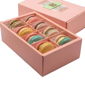 drawer macarons box wedding gift bag custom cardboard with divider golden macaron packaging box