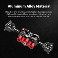 Bras Magique à Double Rotule avec Vis 1/4 "-20 en Alliage d'Aluminium, Support Pivotant à 360 Degrés pour Moniteur d'Appareil Photo, Cage DSLR et Lumière LED