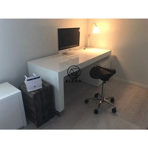 Table de bureau noire à surface <span class=keywords><strong>solide</strong></span> de qualité supérieure bureau d'étude moderne à domicile avec armoire personnalisée - Product Image 5